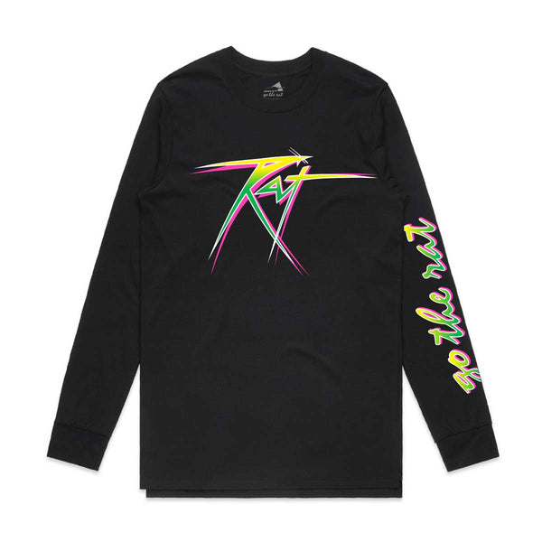 Rat Racing Whiskers Fade Long Sleeve Tee - Black – Go The Rat Racing